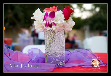 Orchid, Rose and Hydrangea Centerpiece